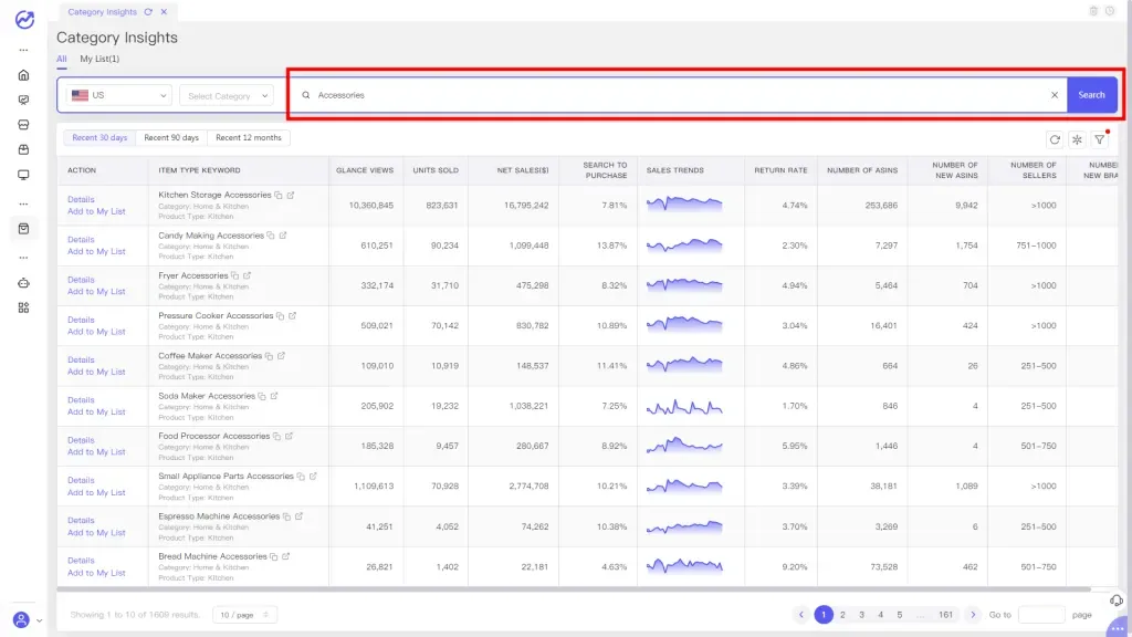 tool4seller interface showing tool4seller Search bar.