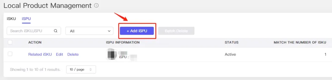 tool4seller use the Local Product Management and Local Product Analysis interface showing local Product Management and ISPU INFORMATION.