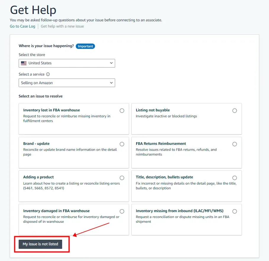 tool4seller use the reimbursement guide of FBA Fulfillment Fees Change Alert to recover money interface illustrating go to the 'Get Help and Resources' page in the Amazon Sellercentral and click.