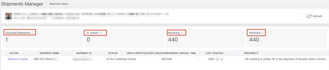 tool4seller use the Shipments Manager to track my packages interface showing shipments Manager and Shipment Name.