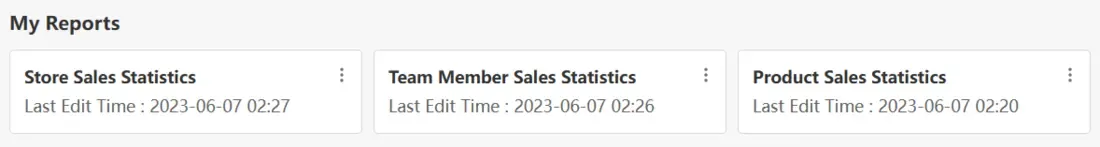 tool4seller summarize multiple sales metrics in one report interface illustrating your template will appear in the "My Reports" after saving, and you can click it to view real data.