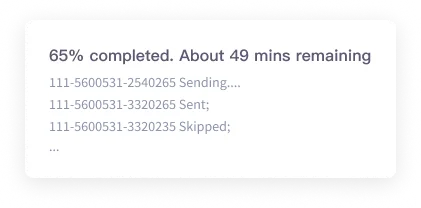 Completed status screenshot in the bulk review request extension