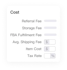 Amazon cost screenshot in Tool4seller Chrome extension