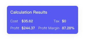 Profit calculation screenshot in Tool4seller Chrome extension