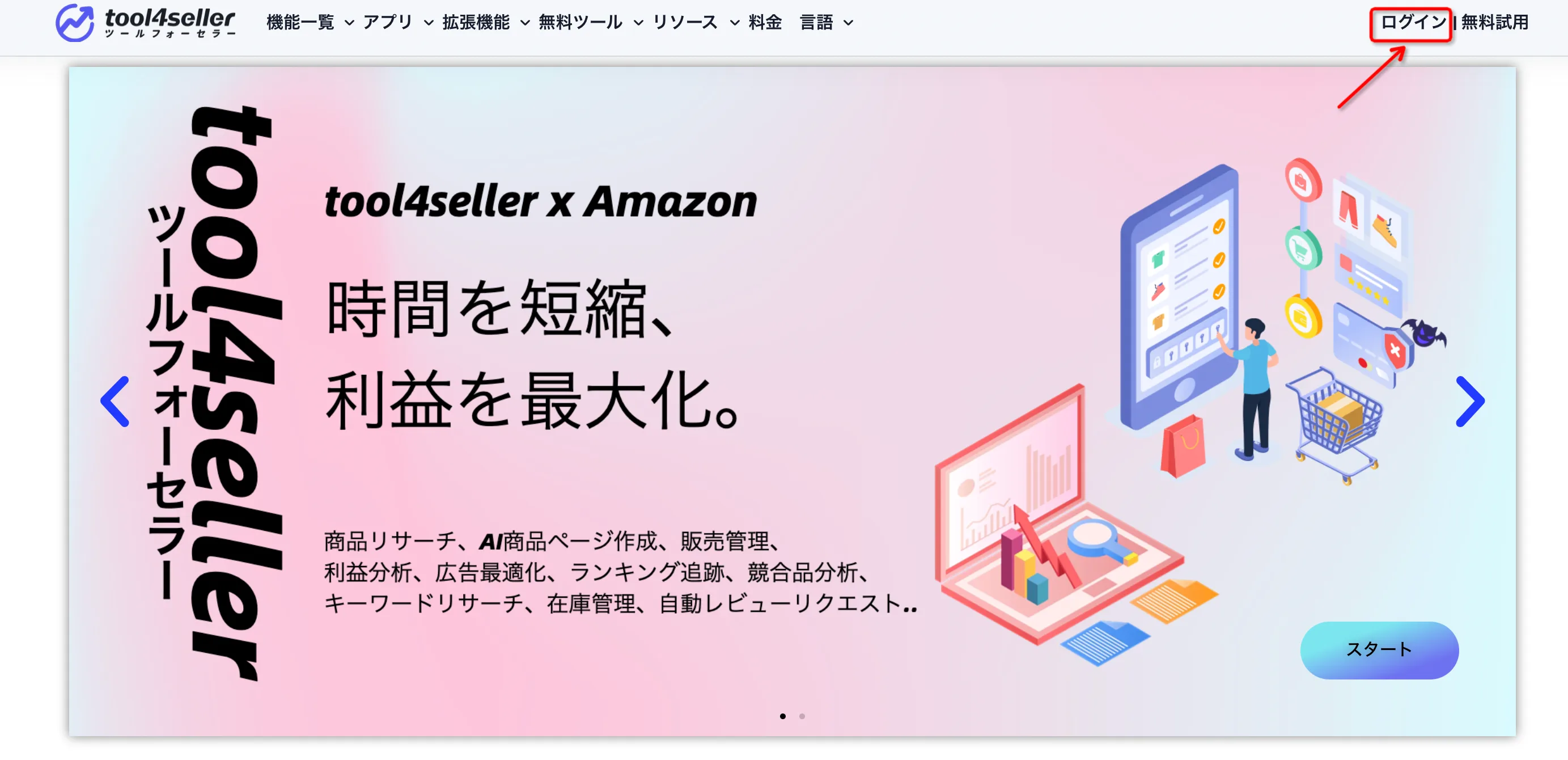 アカウント登録 の画面