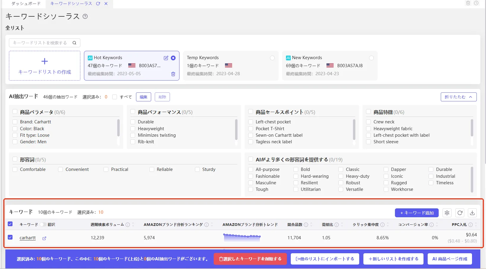 tool4sellerマニュアル キーワードシソーラス 追加されたキーワード