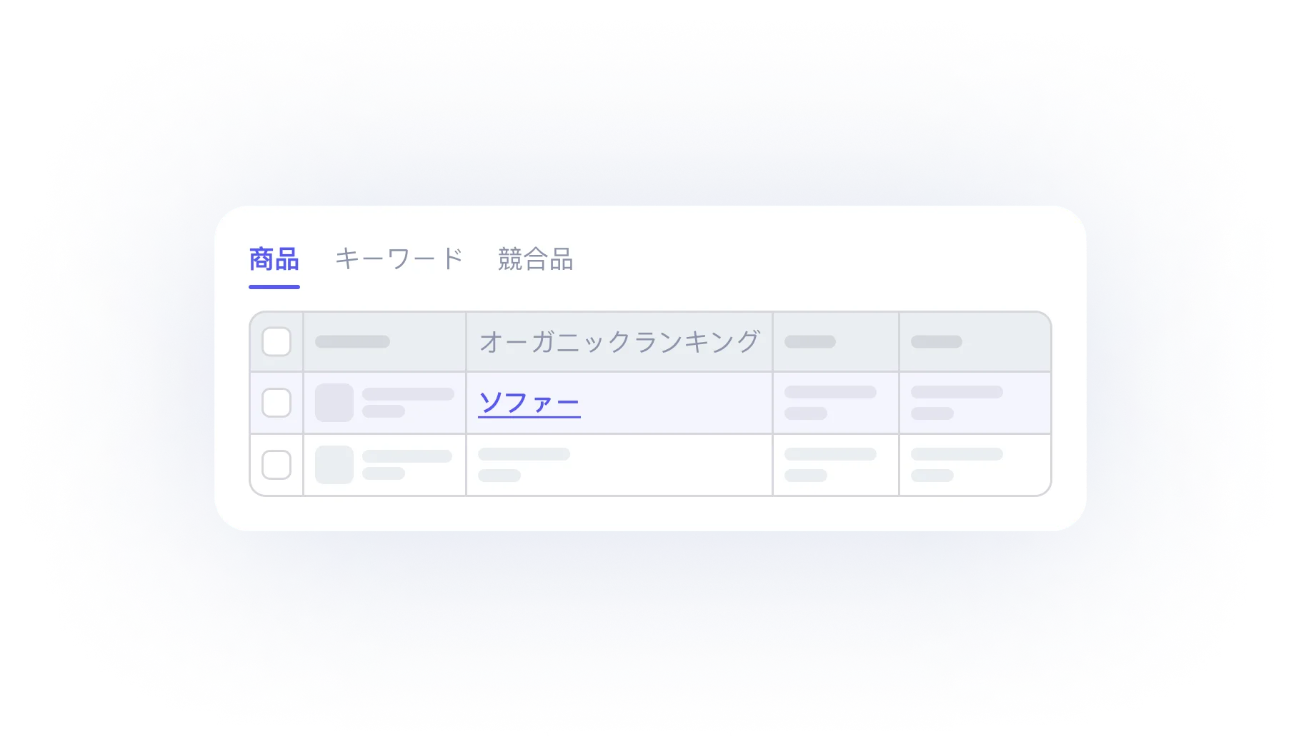 キーワードランキングの画面