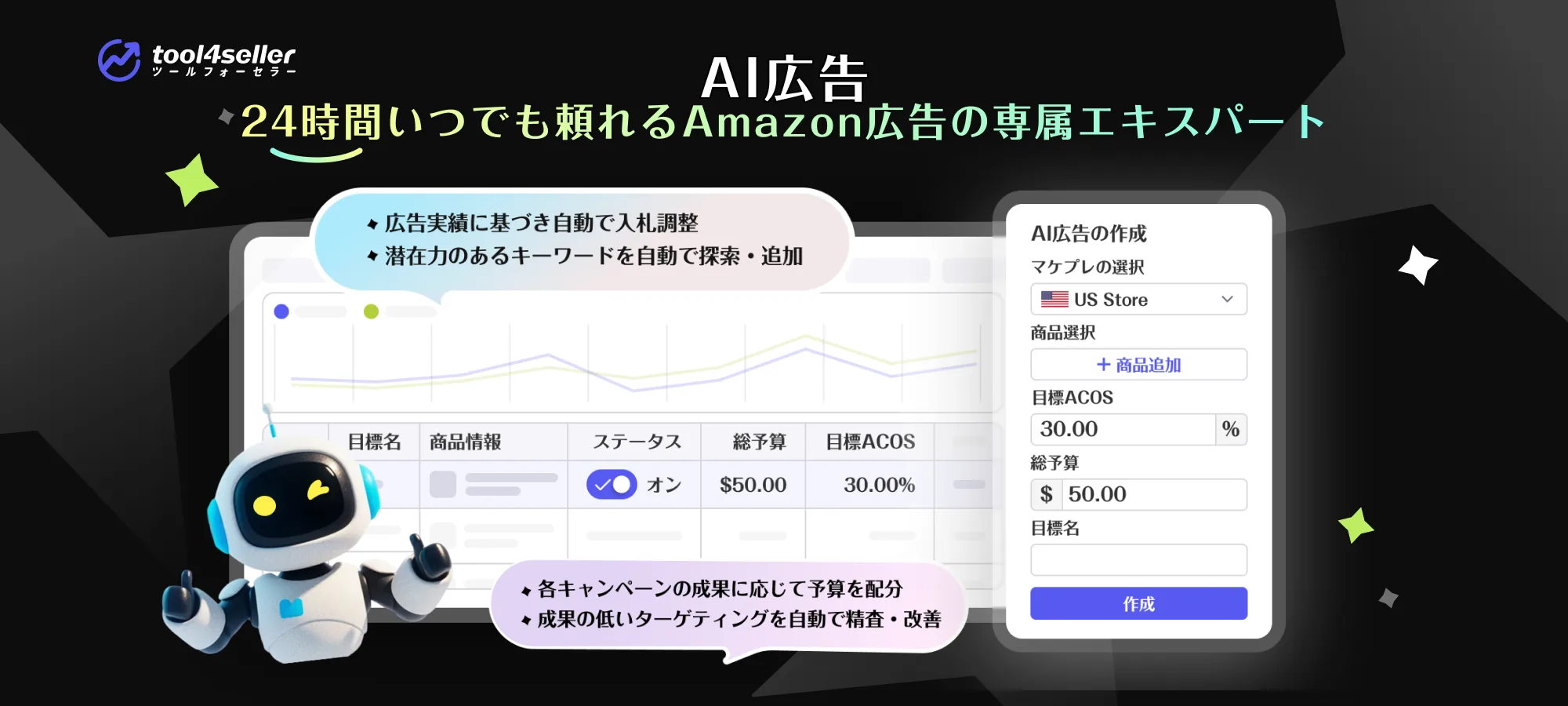 tool4seller AI広告キャンペーンバナー